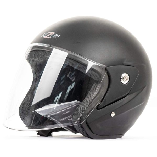 Шлем мото открытый HIZER 212  matte-black (M)