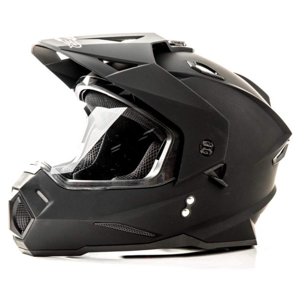 Шлем мото мотард HIZER J6802 #3 (S) matt black (2 визора)