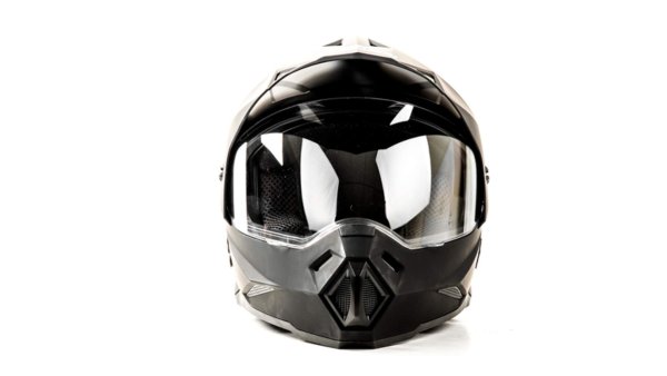 Шлем мото мотард HIZER J6802 #3 (XL) matt black (2 визора)